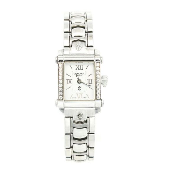 Philippe Charriol Diamond Ladies Wristwatch 6.5" Stainless Steel 22.8 mm CH1 - Picture 10 of 11